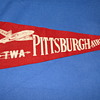 1950's VINTAGE TWA AIRLINES/PITTSBURGH AIRPORT PENNANT