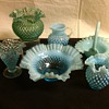 FENTON BLUE AND GREEN FAVORITES FROM MY COLLECTION