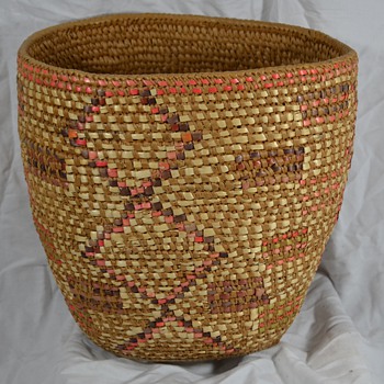 Large Native Basket with Neon Designs