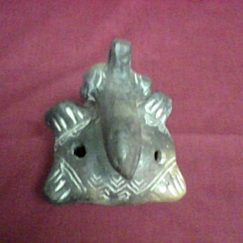 TWO HEADED POTTERY WHISTLE