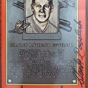 Baseball HOFer Stanley Coveleski autographed postcard