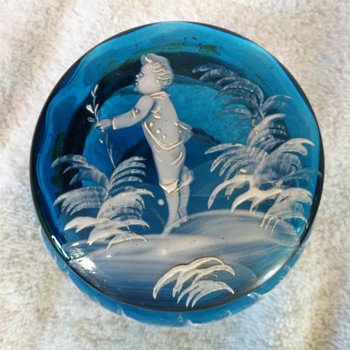 Mary Gregory Powder Jars - Art Glass