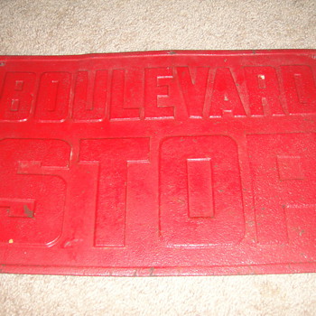 Vintage Tin Stop Sign
