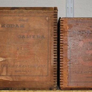 First seven Kodak String-set wooden boxes, a complete set.