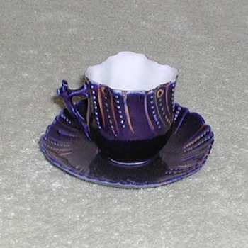Cobalt blue and gold demitasse cup & saucer