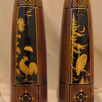 Harrach Night and Day Vases.  - Art Glass