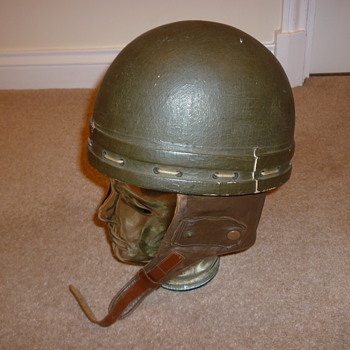 British WW11 Papier Mache and cloth Dispatch Riders helmet - Military and Wartime