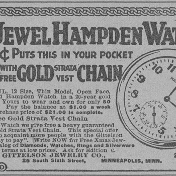 1919 - Hampden Pocket Watch Advertisement