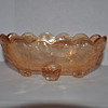 Peach colored floral/vine pattern salt/sugar dish??