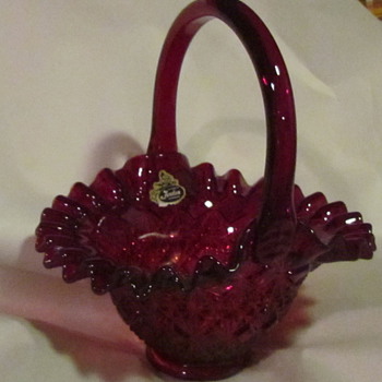 Fenton Red Basket - Glassware