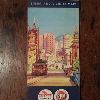 Chevron Street & Vicinity Map of San Francisco 1950 - Petroliana