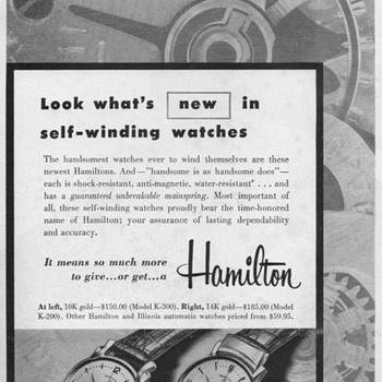 1954 - Hamilton Watch Advertisement - Advertising