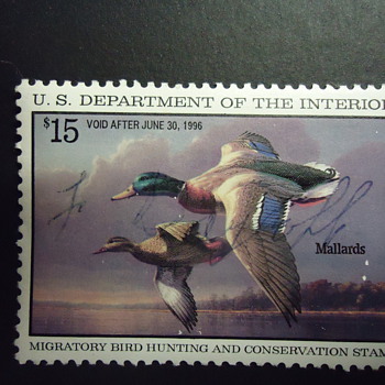 1995 $15.00 DUCK STAMP - Stamps