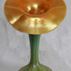 Quezal Pulled Feather Jack-in-the-Pulpit Vase