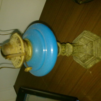blu antique lantern