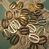 Mother of pearl vintage buckle/slides measures under 1". mossy green colors