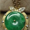 18K golden Nephrite pendant with diamonds