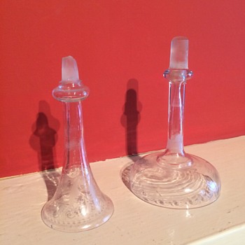 Interesting vintage Wine glasses with a bottle stoppers - Glassware