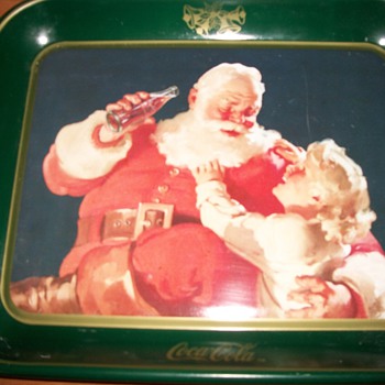 Coca-Cola Christmas Tray with girl
