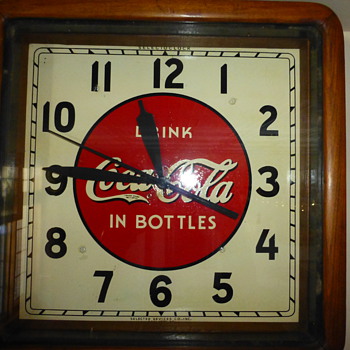 1930's Coca-Cola Selected Devices Wood Frame Clock - Coca-Cola