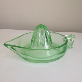 Uranium Glass Citrus Juicer - Glassware