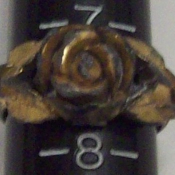 Vintage/Antique Gold Plated Brass Rose Ring