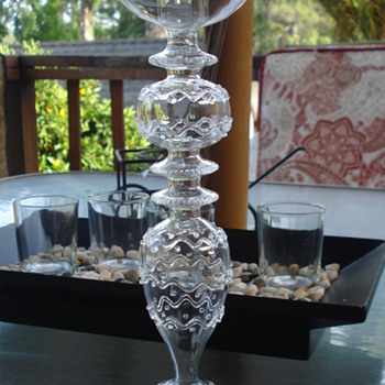 GlASS CANDLE HOLDER (NEED HELP ID!) - Art Glass