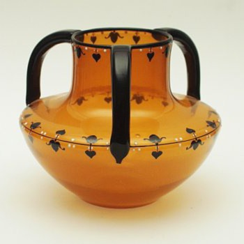 Loetz 3-handle enamels #4 - Art Glass