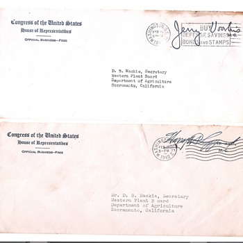 Senator signed covers-1940's