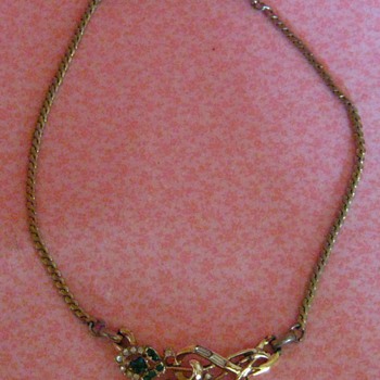 Green and Clear Rhinestone Necklace