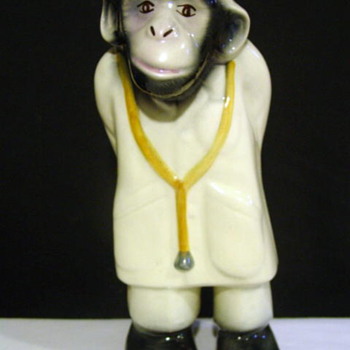 Glazed Pottery Doctor Monkey Statue - Art Pottery