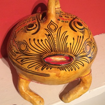 Mexican Clay frogs money bank - Folk Art