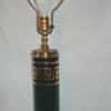 Gold Greek Key Emerald Green Glass