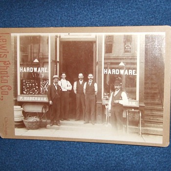 Chicago Hardware store cabinet card - Photographs