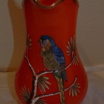 Tango Parrot pitcher - Art Glass
