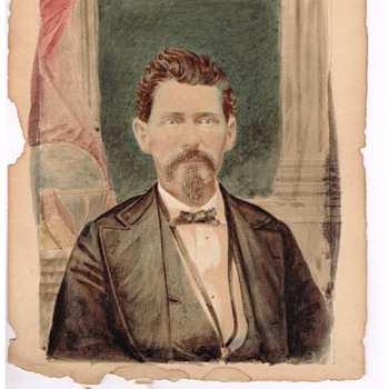 Portait of Unknown Man - old tinted photo, where photo has faded away - Photographs