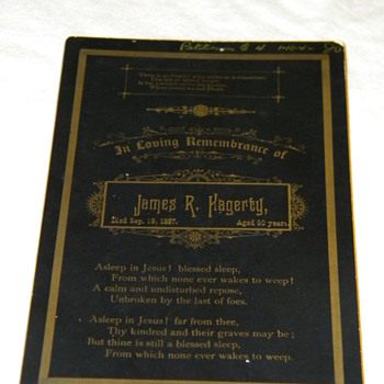 Antique Funeral Memorial Cabinet Card