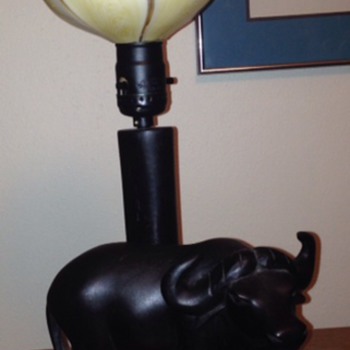 Ebony wood; water buffalo lamp - Lamps