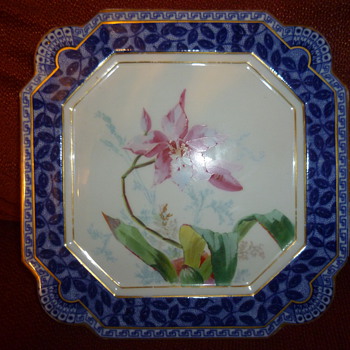 England Flow Blue?  Victorian Snapdragon plaque?