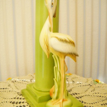 50's Clay Sketches California Egret Vase - Art Pottery