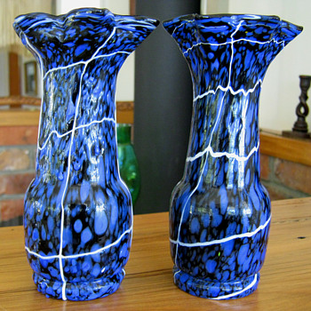 Pair Of Kralik Spatter Vases - Art Deco
