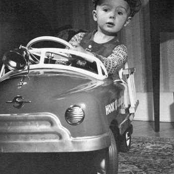 Young Boy in Pedal Car circa 1950 - Model Cars
