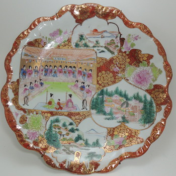 Japanese Porcelain - Hand Painted Large Dish - China and Dinnerware
