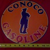 Orange Conoco Gasoline metal sign