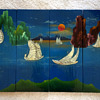 hand painted Mother Of Pearl  Asian Wood Panels 