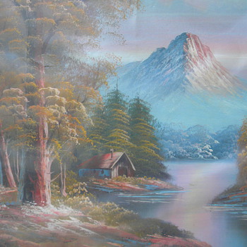 G. WHITMAN Oil Painting, WOW still in Plastic!
