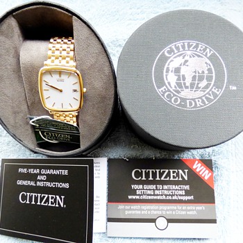 2014-citizen gold plated mens eco-drive solar powered watch. - Wristwatches