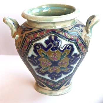 Enamel Painted Vase - Amphora?