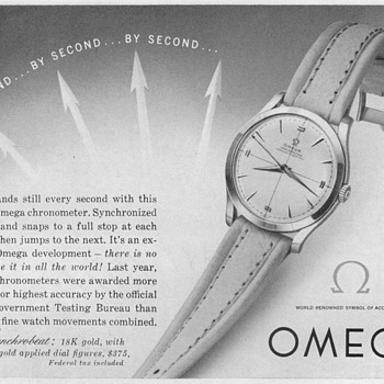 1953 - Omega Synchrobeat Watch Advertisement