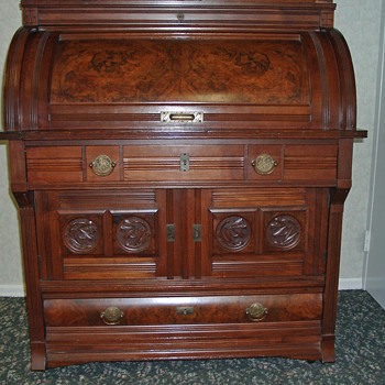 Burl cylinder desk???? Year???? Worth???